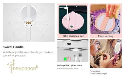 LED Handheld Cosmetic-Makeup Mirror