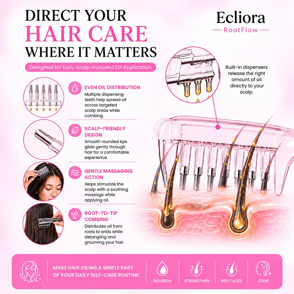 Ecliora RootFlow - Precision Scalp Oil Applicator Comb